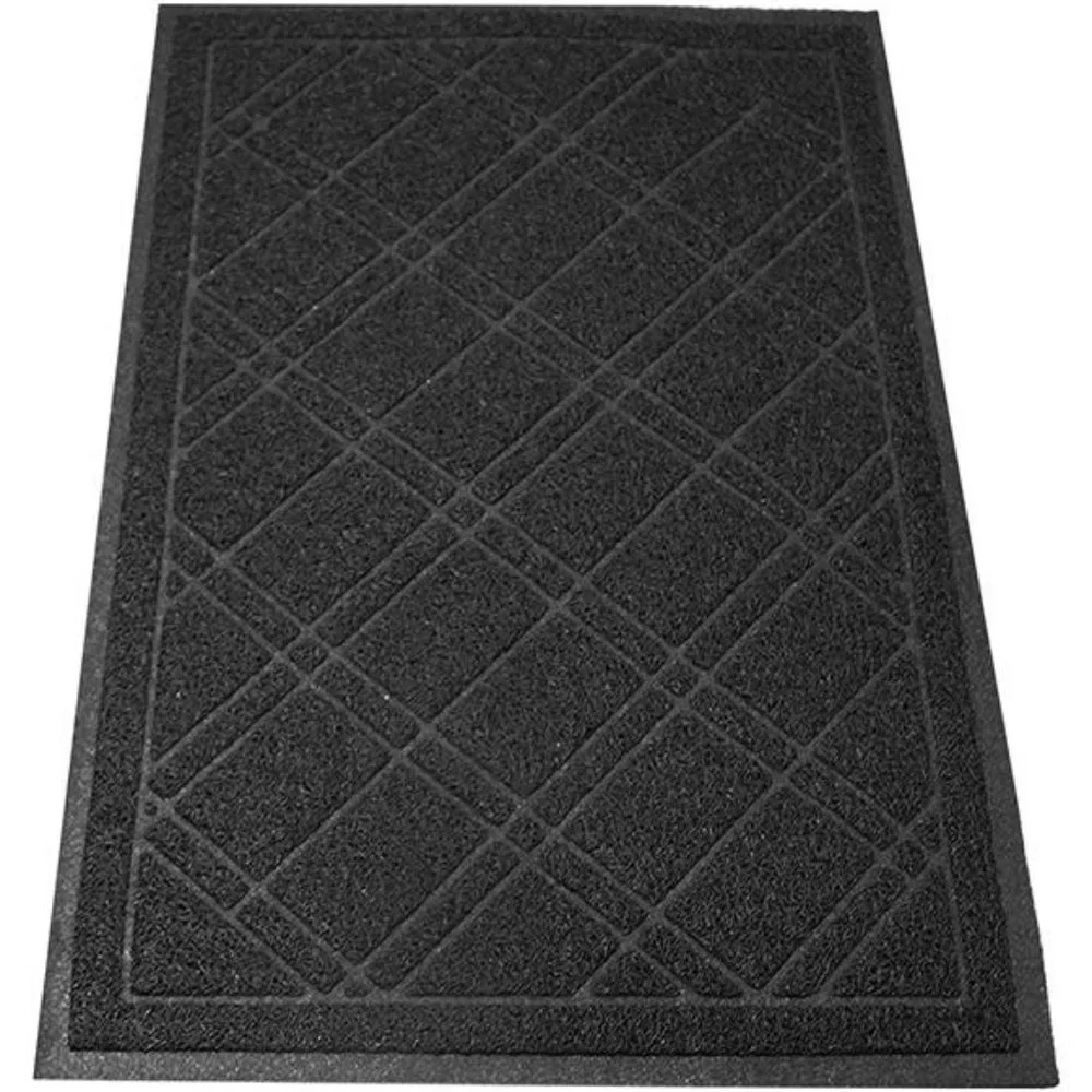 Universal Door Mat, Plaid Design - 42 x 35 - Anti Slip, Durable & Washable
